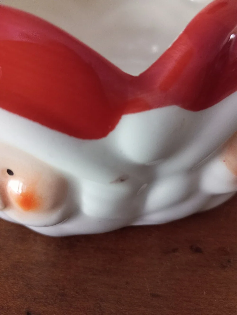 Royal Norfolk Santa Face Ceramic Candy Dishes - Pair in White & Red